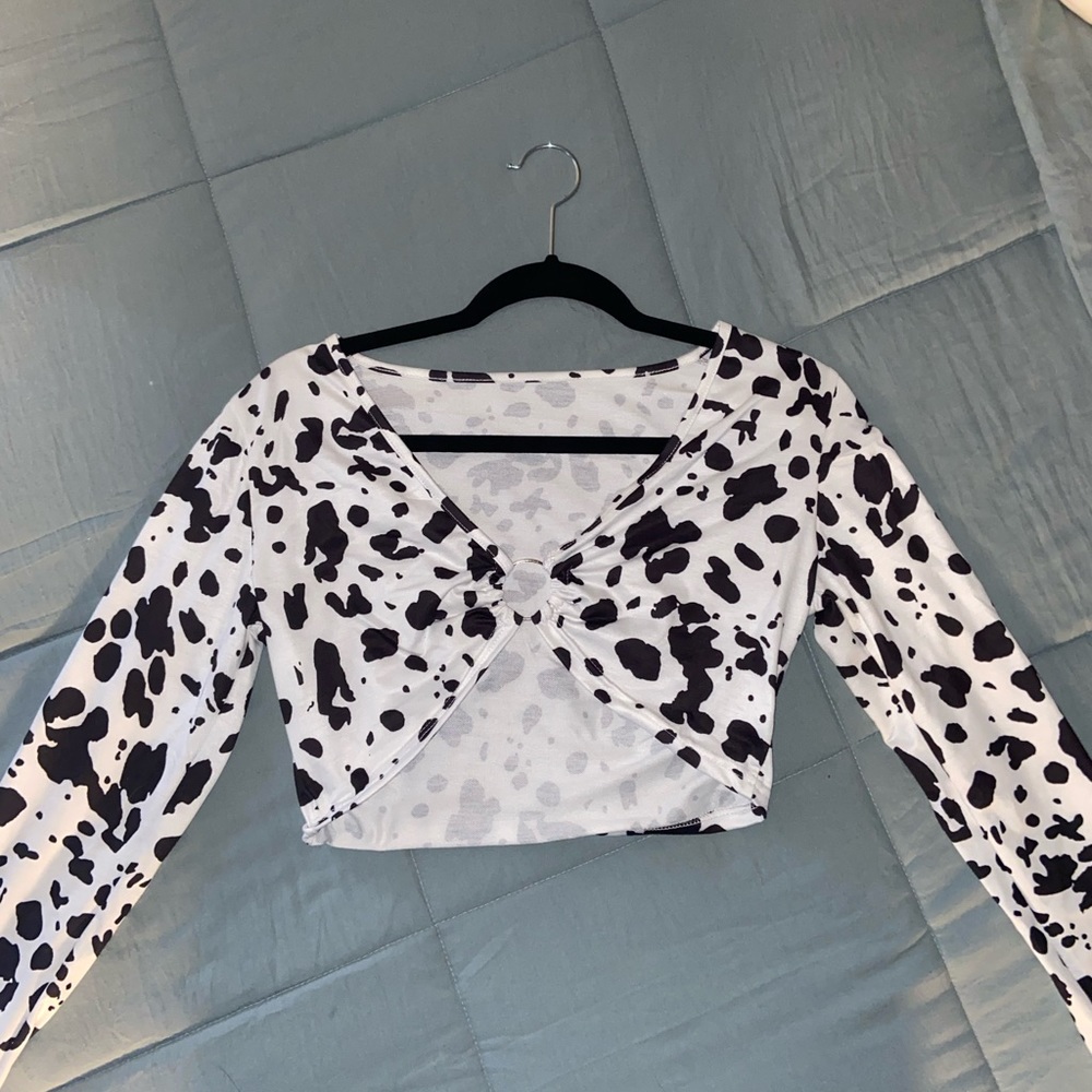 cow print crop top